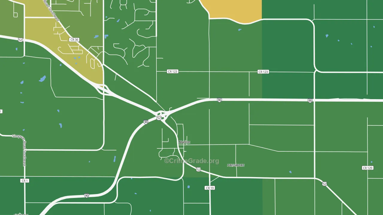 Marion, MN Map of Murder Rates