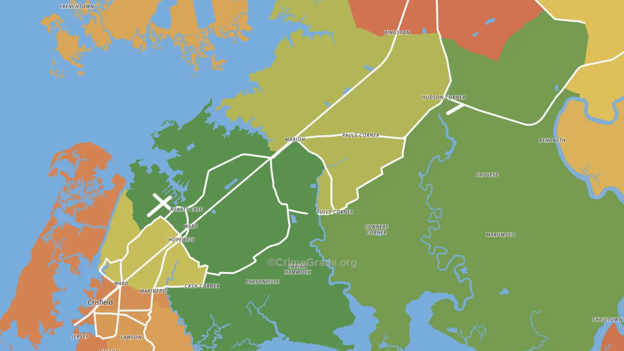 Marion Station, MD Map of Murder Rates