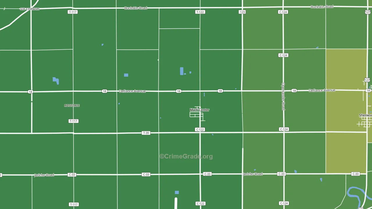 Mark Center, OH Map of Murder Rates