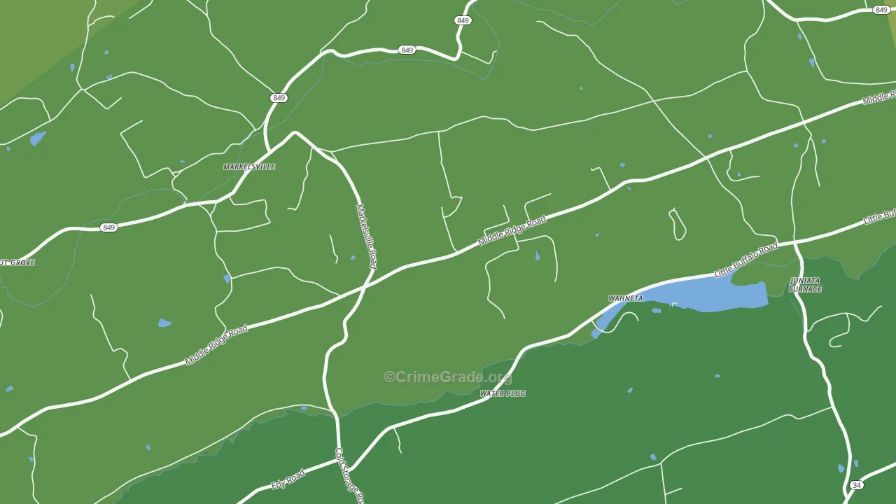 Markelsville, PA Map of Murder Rates