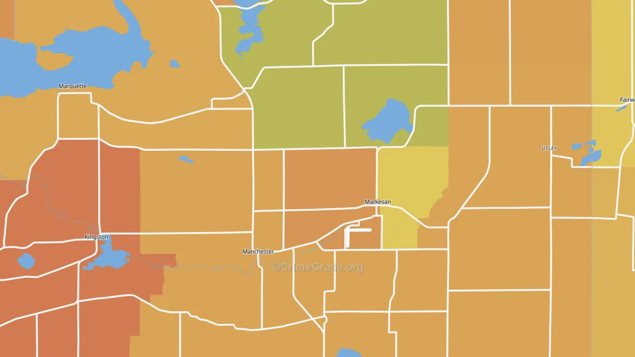 Markesan, WI Map of Murder Rates