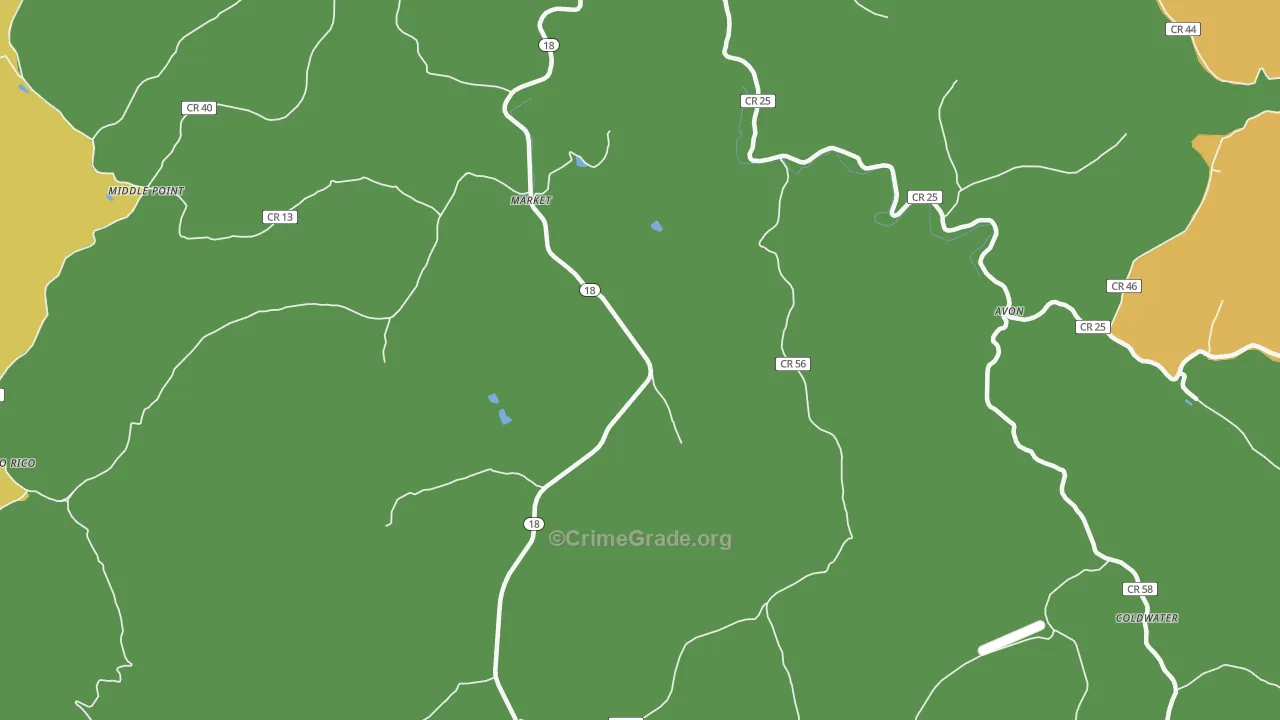 Market, WV Map of Murder Rates