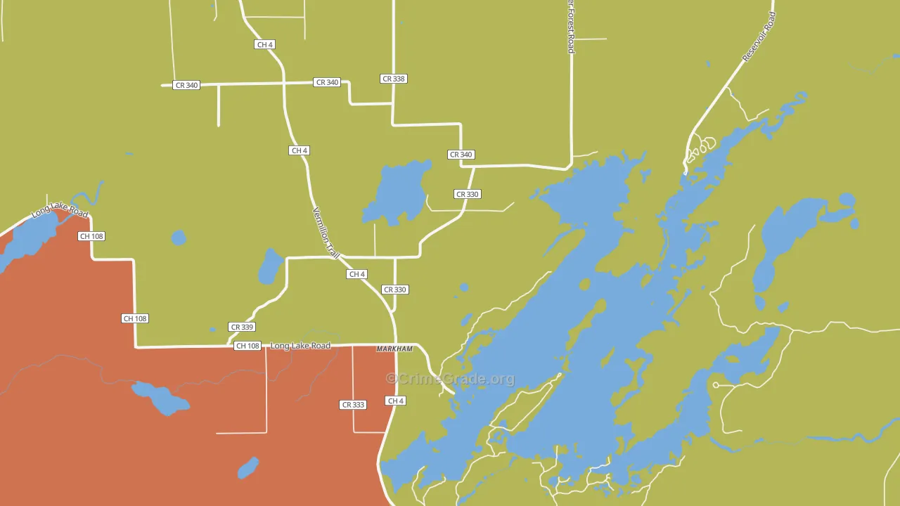 Markham, MN Map of Murder Rates