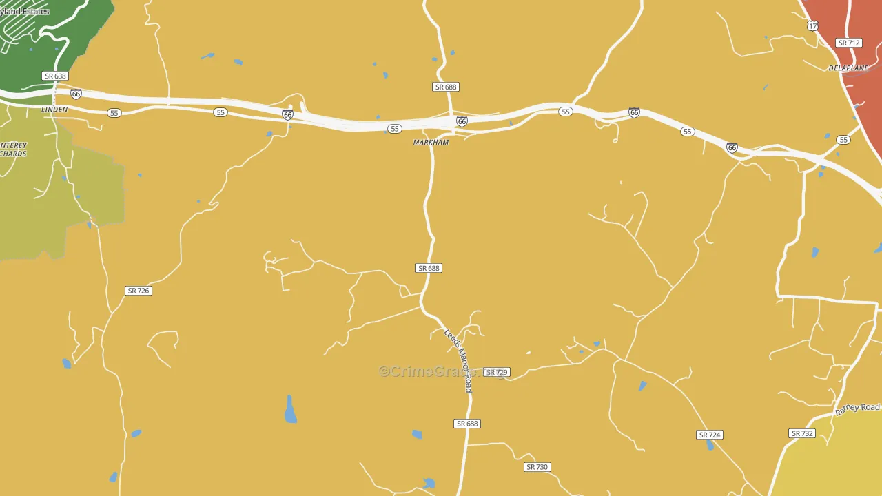 Markham, VA Map of Murder Rates