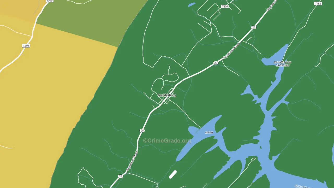 Marklesburg, PA Map of Murder Rates