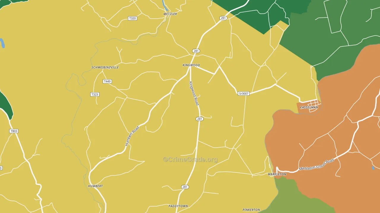 Markleton, PA Map of Murder Rates