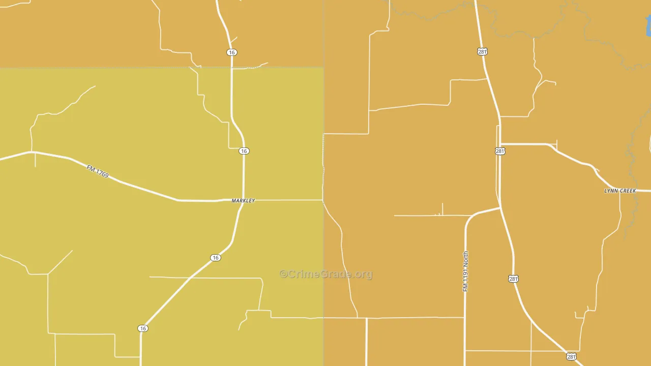 Markley, TX Map of Murder Rates
