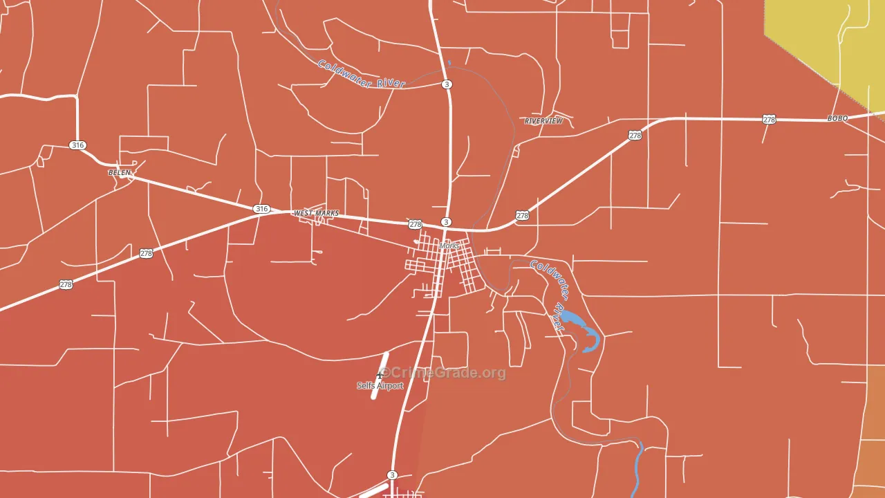 Marks, MS Map of Murder Rates