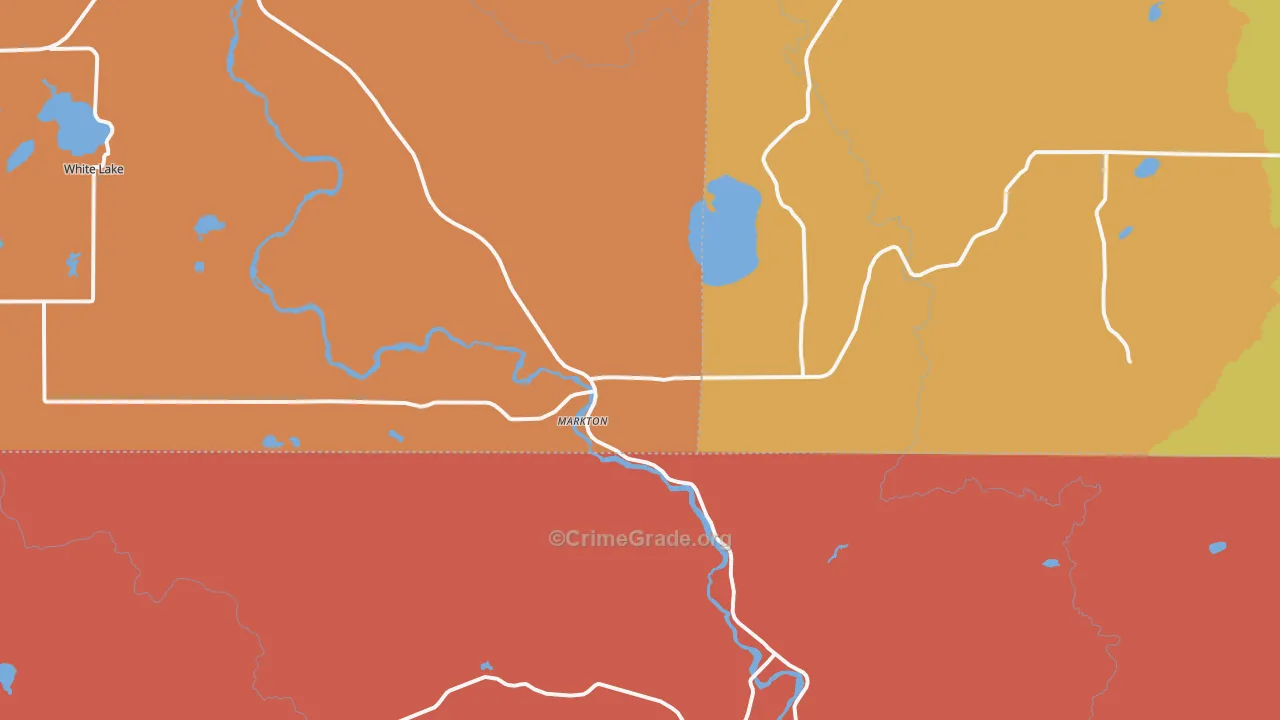 Markton, WI Map of Murder Rates