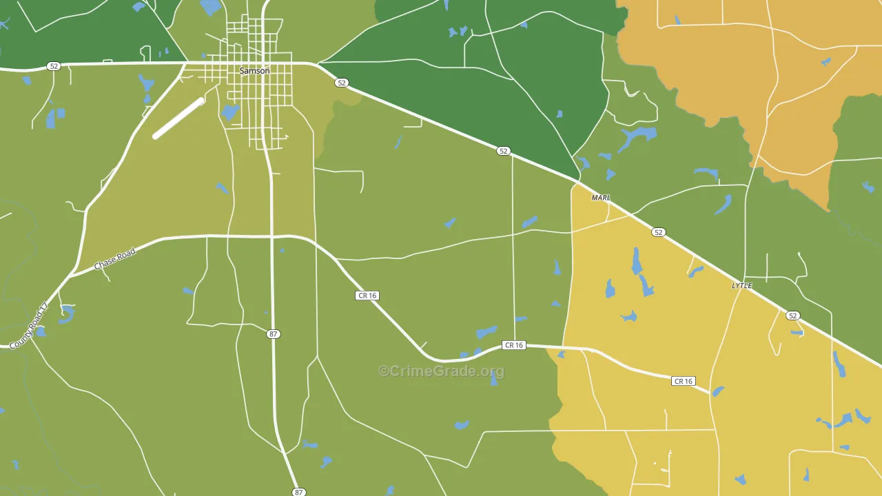 Marl, AL Map of Murder Rates