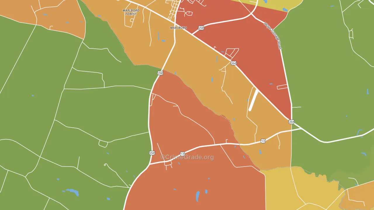 Marlboro, NC Map of Murder Rates