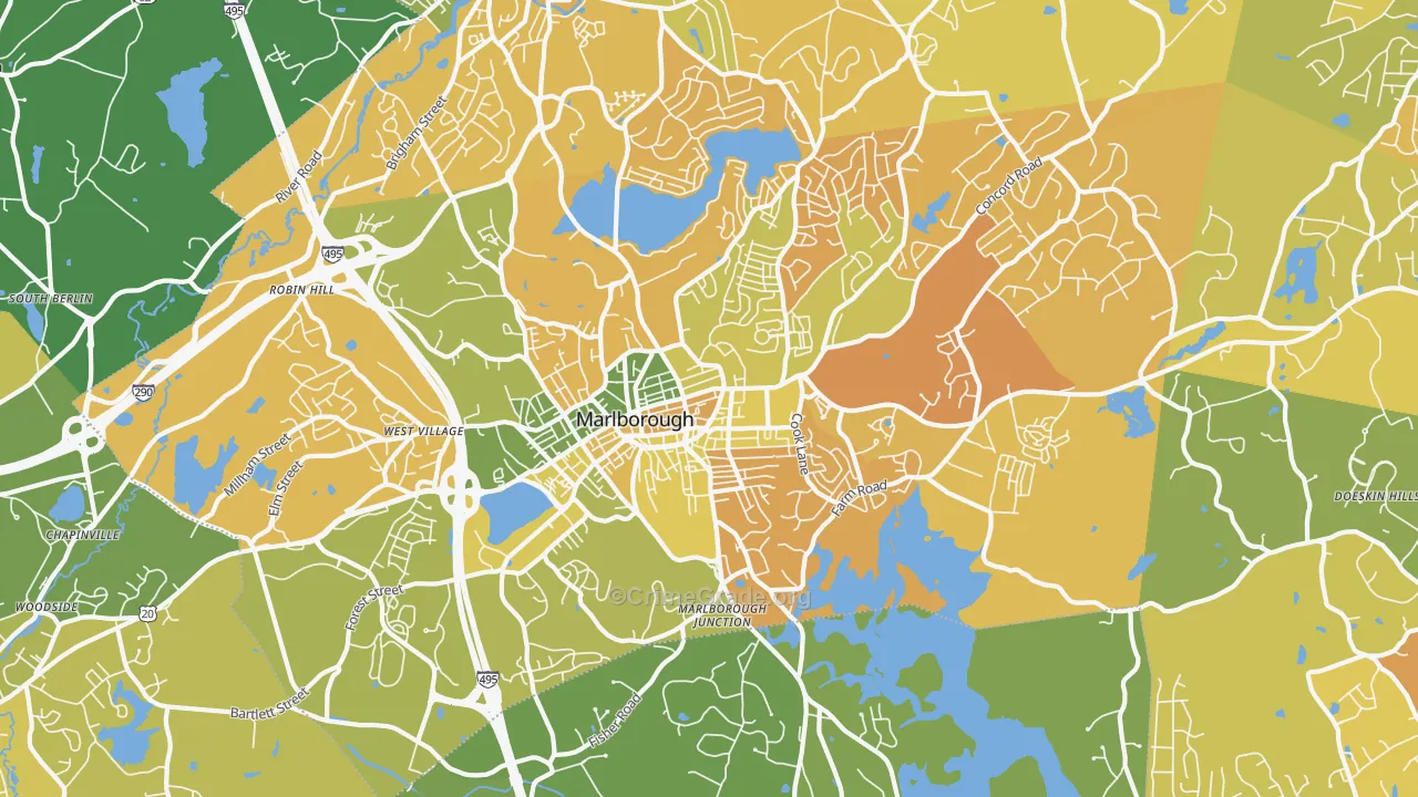 Marlborough, MA Map of Murder Rates