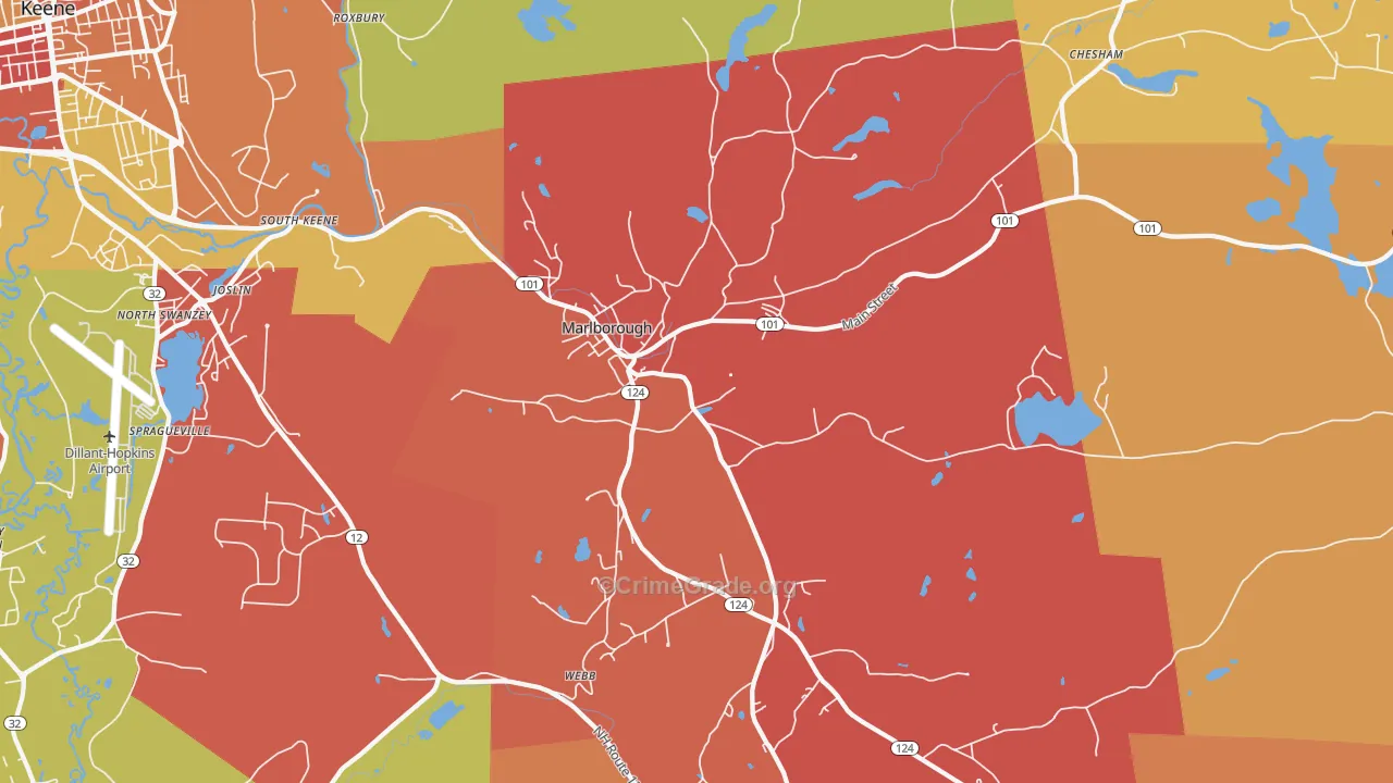 Marlborough, NH Map of Murder Rates