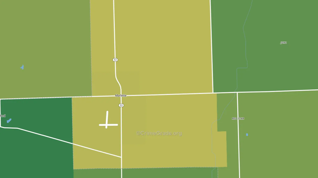 Marlette, MI Map of Murder Rates
