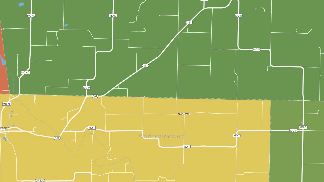 Marling, MO Map of Murder Rates