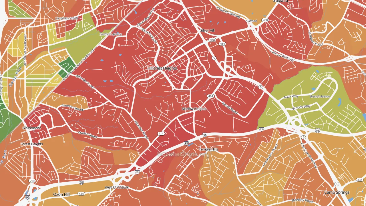 Marlow Heights, MD Map of Murder Rates