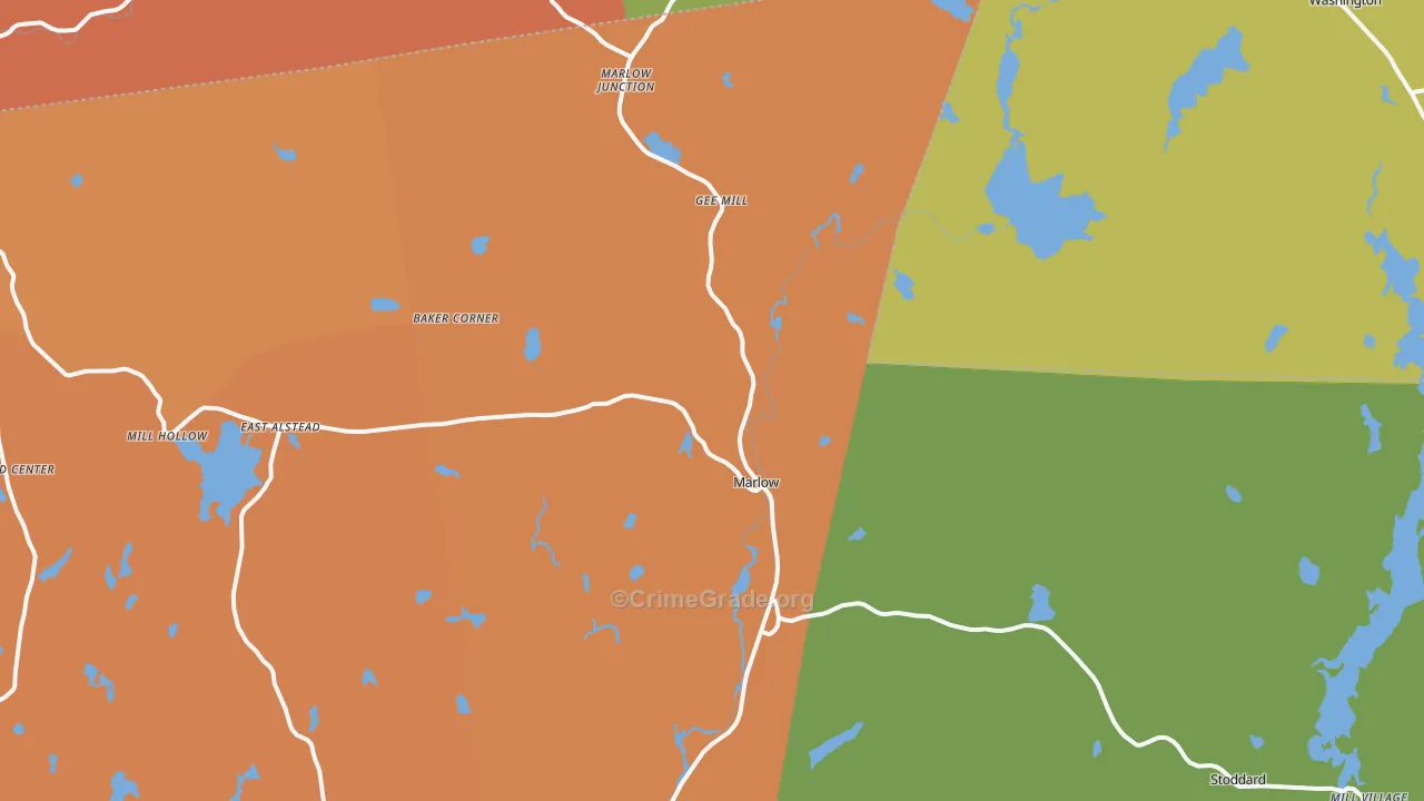 Marlow, NH Map of Murder Rates