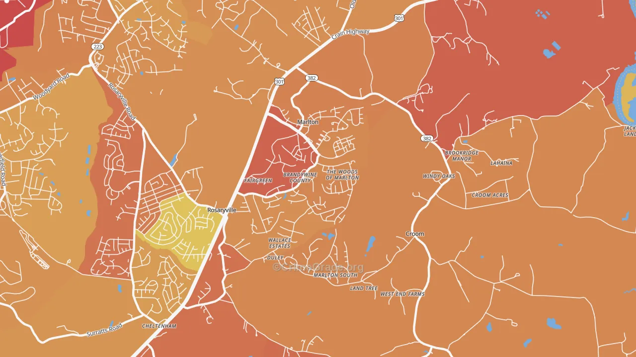 Marlton, MD Map of Murder Rates