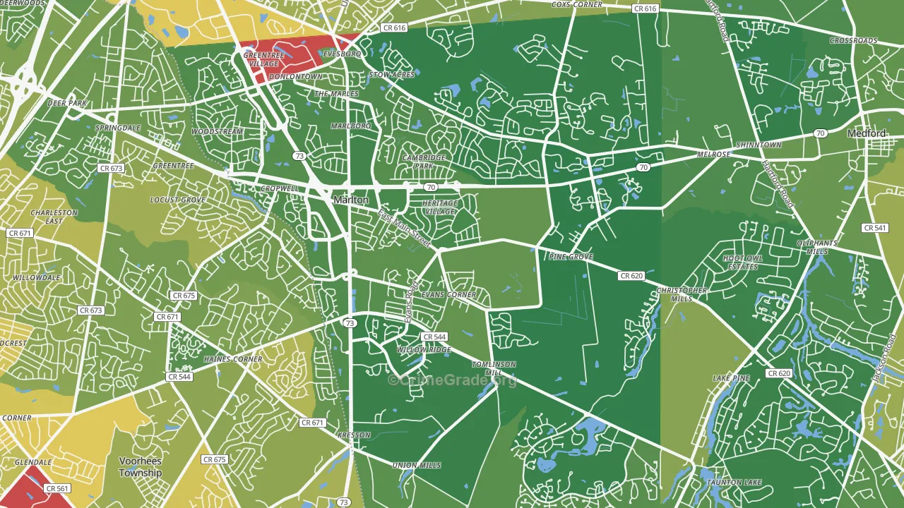 Marlton, NJ Map of Murder Rates