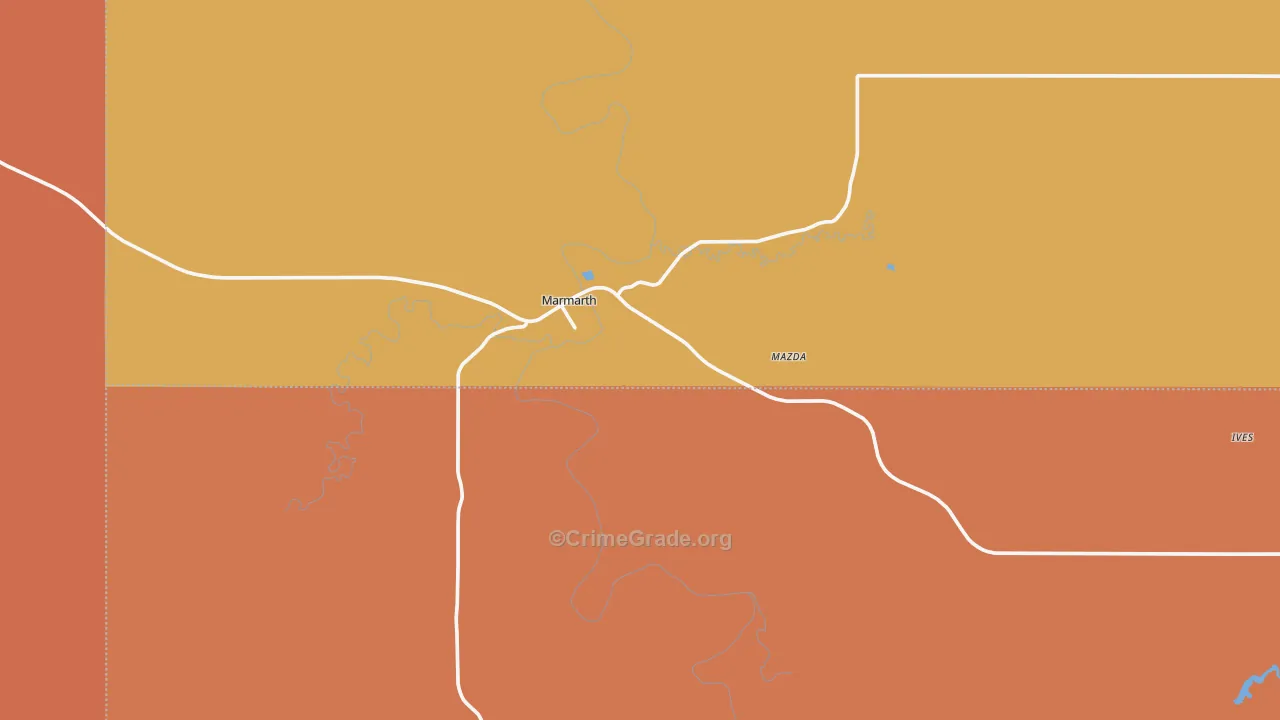 Marmarth, ND Map of Murder Rates