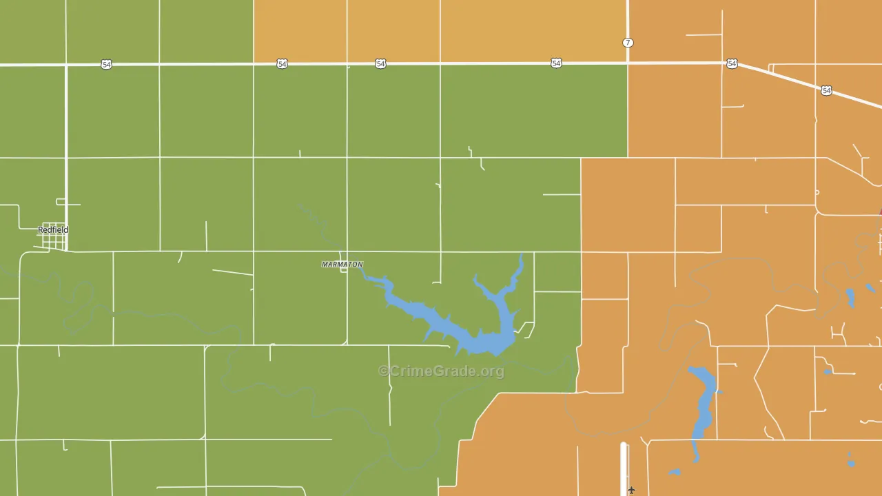Marmaton, KS Map of Murder Rates