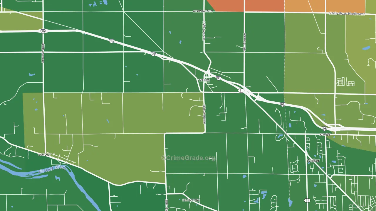 Marne, MI Map of Murder Rates