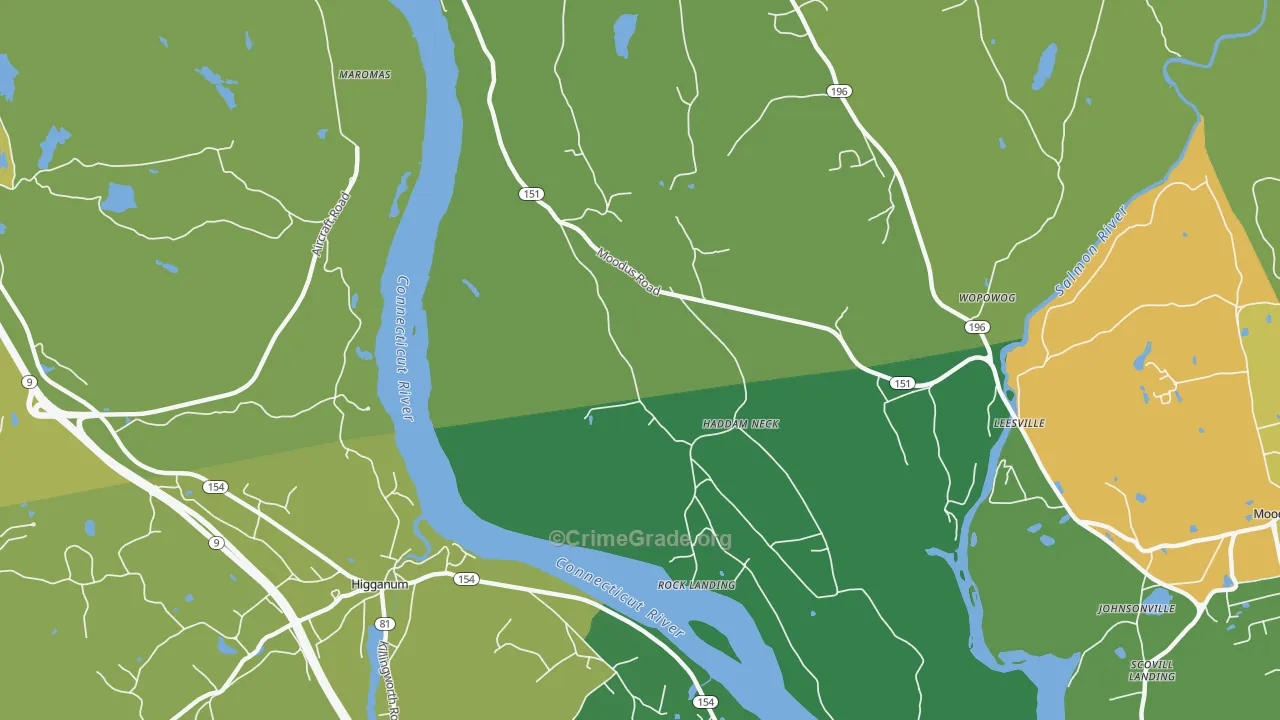 Maromas, CT Map of Murder Rates