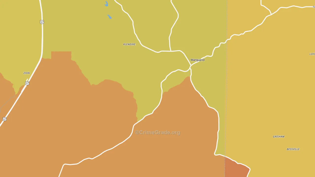 Marquand, MO Map of Murder Rates