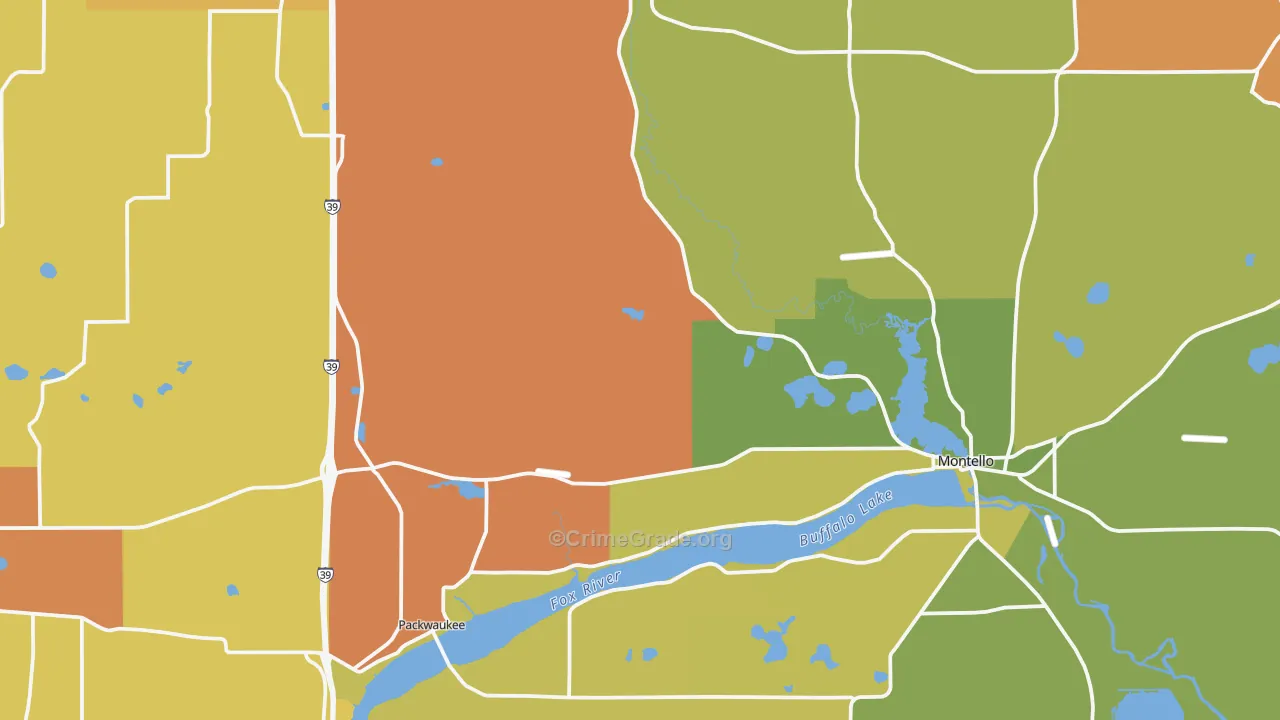 Marquette County, WI Map of Murder Rates
