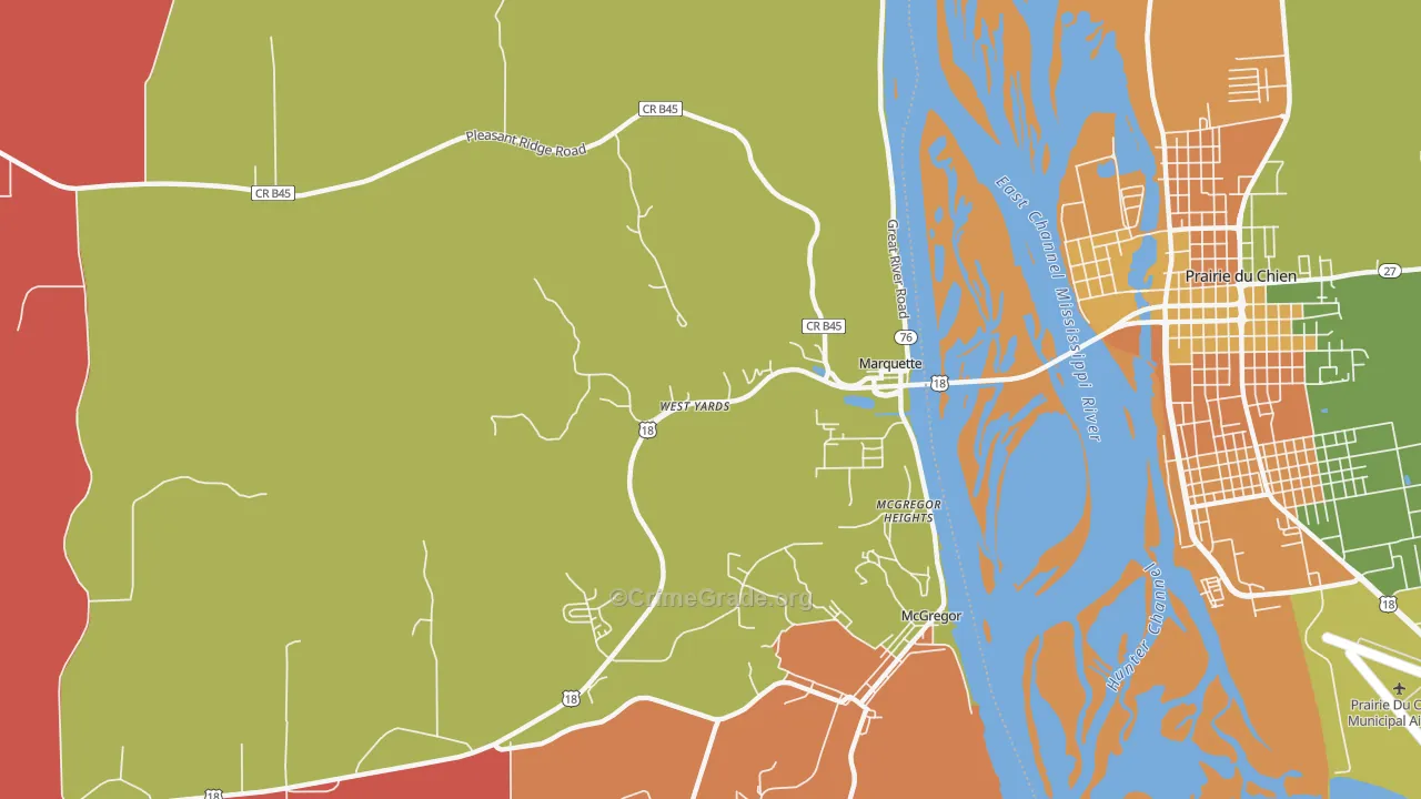 Marquette, IA Map of Murder Rates