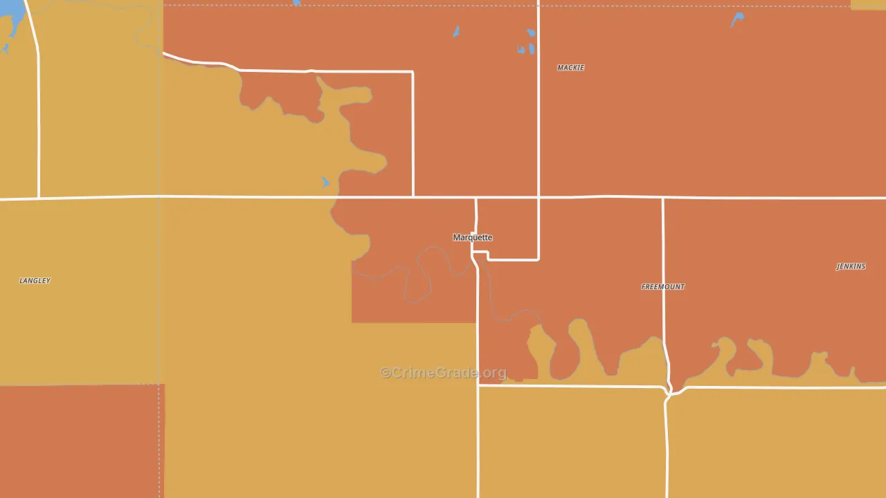 Marquette, KS Map of Murder Rates