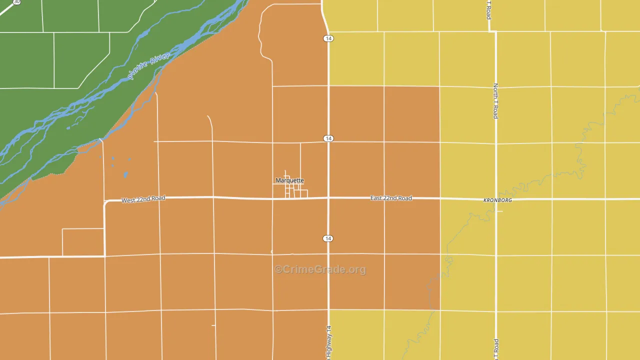 Marquette, NE Map of Murder Rates