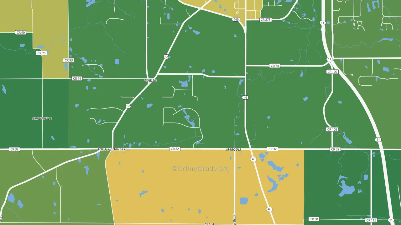 Marquis, OH Map of Murder Rates