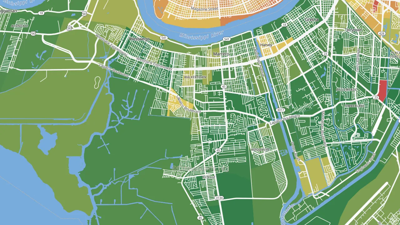 Marrero, LA Map of Murder Rates
