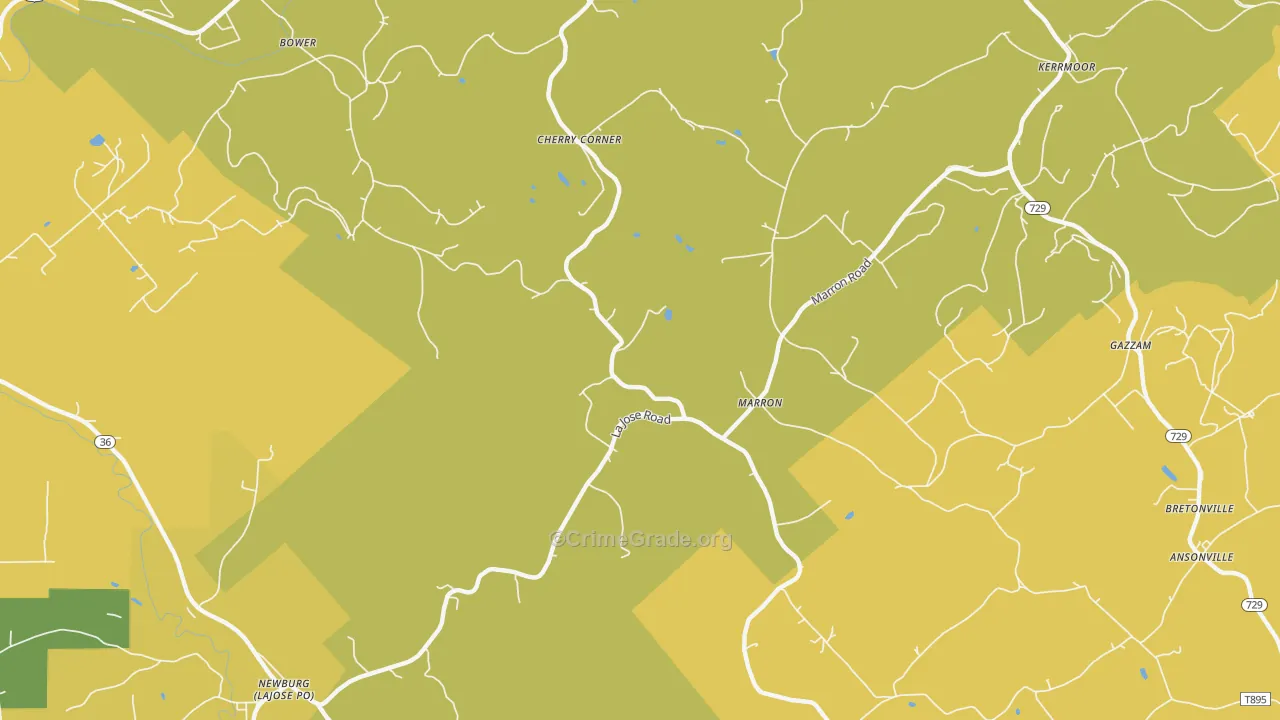 Marron, PA Map of Murder Rates