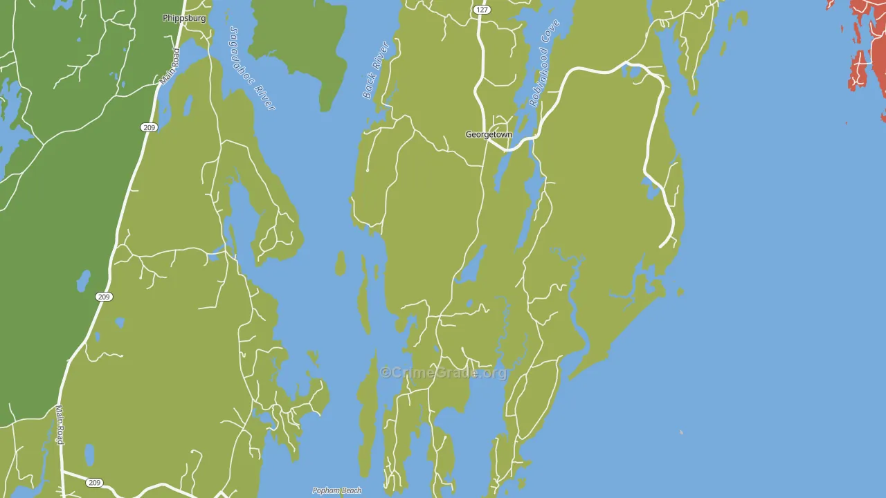 Marrtown, ME Map of Murder Rates