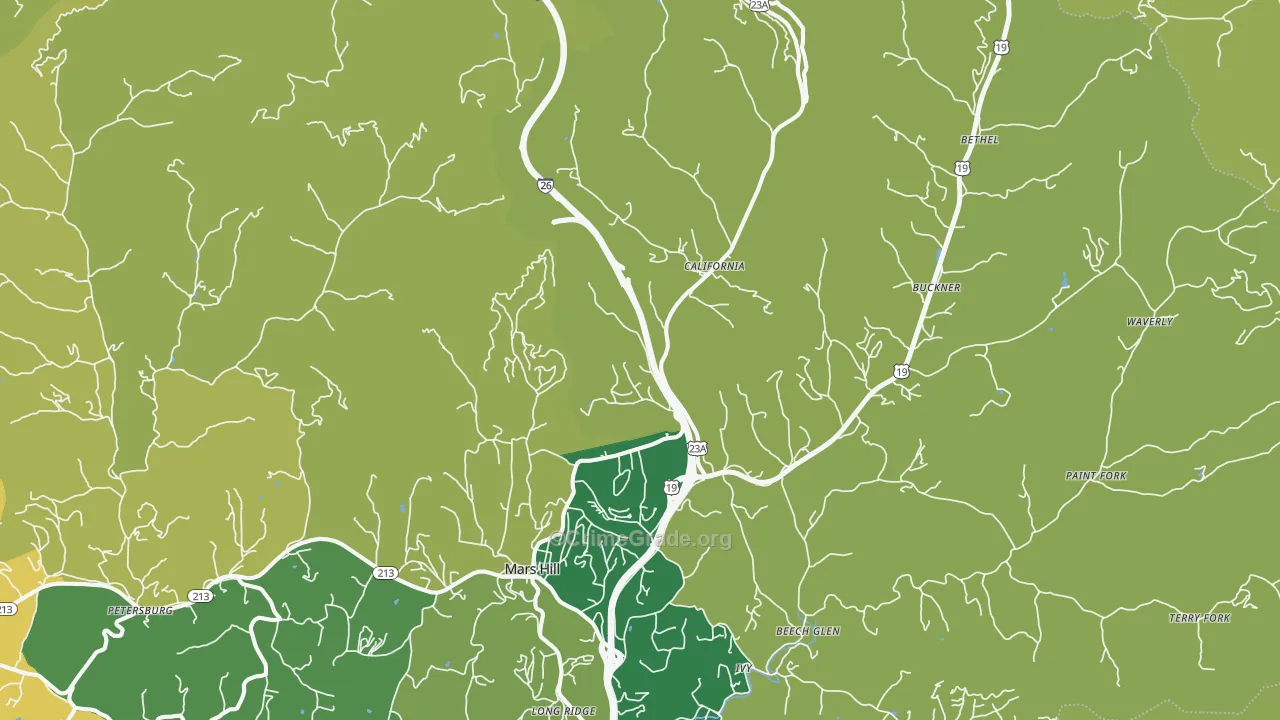 Mars Hill, NC Map of Murder Rates