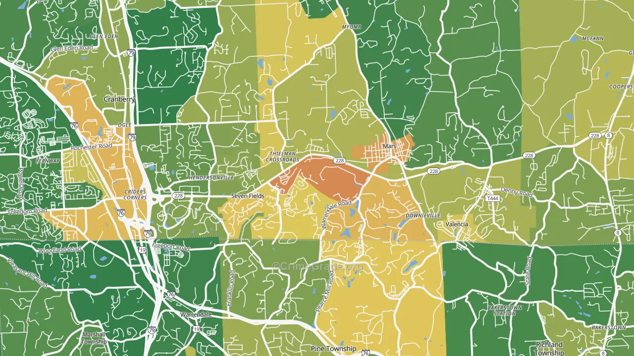 Mars, PA Map of Murder Rates