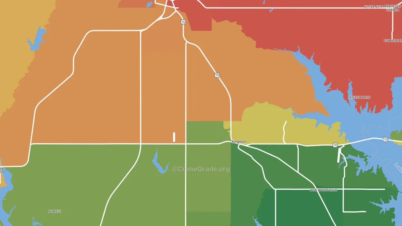 Marshall County, OK Map of Murder Rates