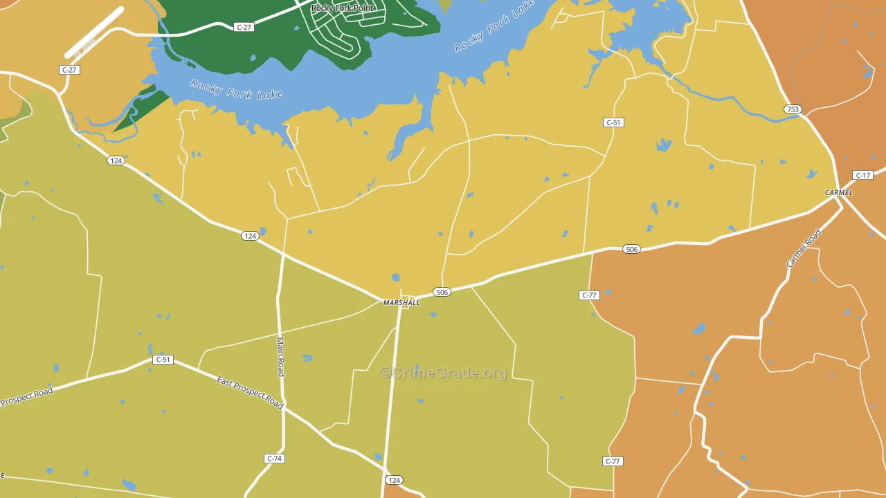 Marshall, OH Map of Murder Rates