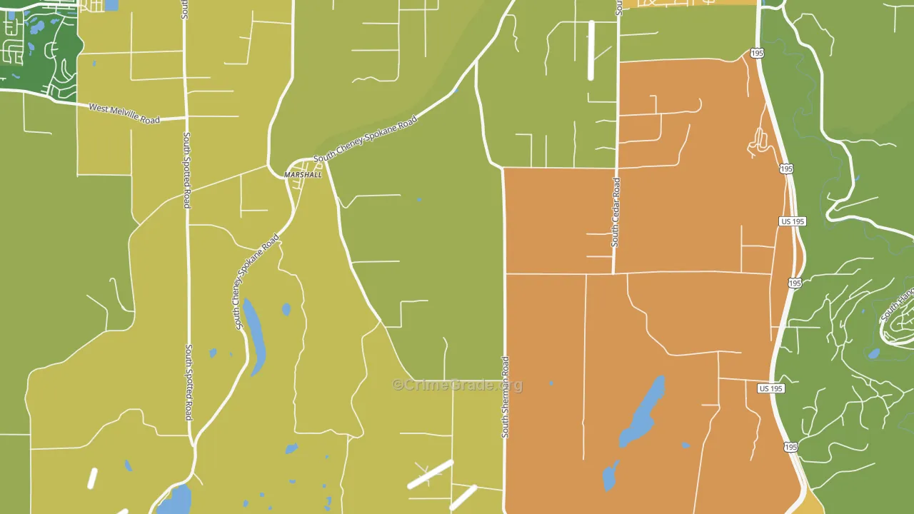 Marshall, WA Map of Murder Rates