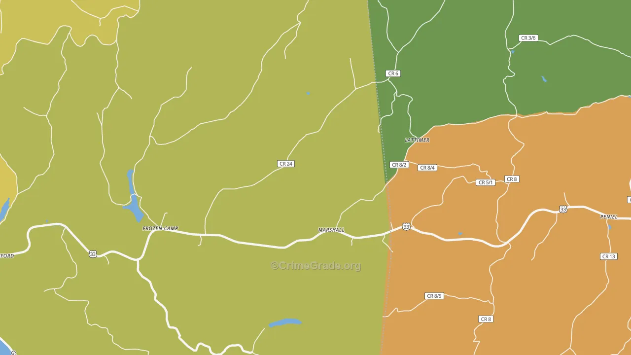 Marshall, WV Map of Murder Rates