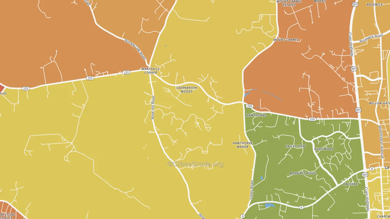 Marshalls Corner, MD Map of Murder Rates