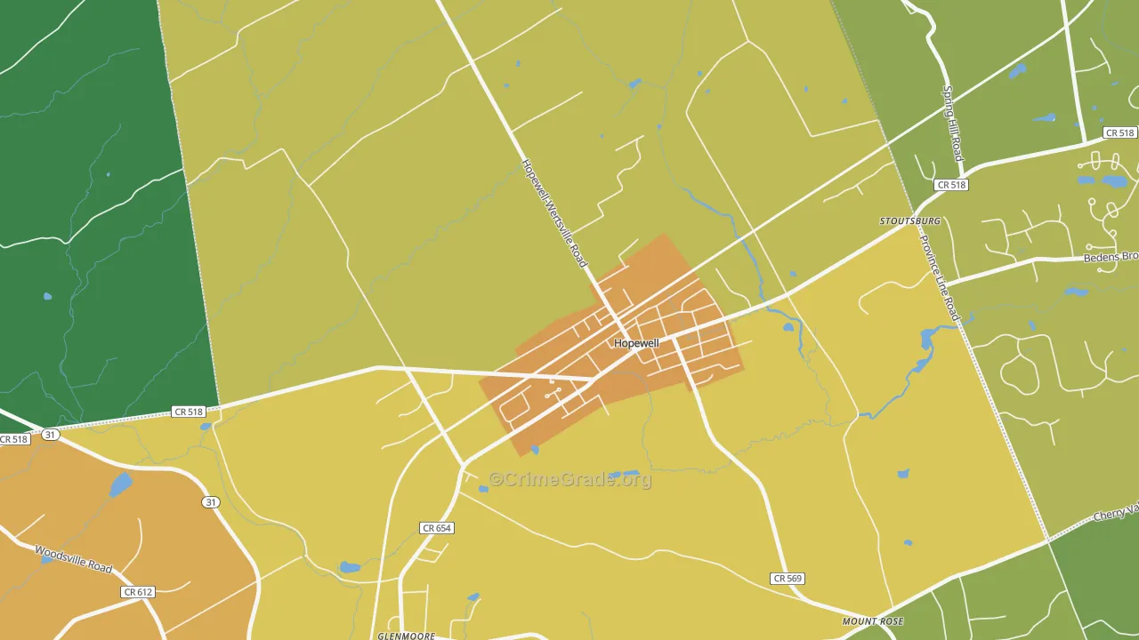 Marshalls Corner, NJ Map of Murder Rates