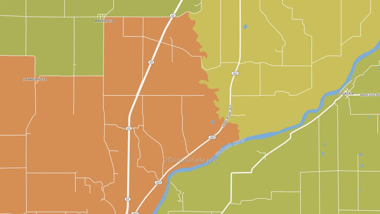 Marshfield, IN Map of Murder Rates