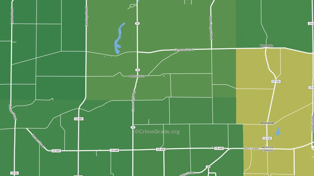 Marshfield, NY Map of Murder Rates