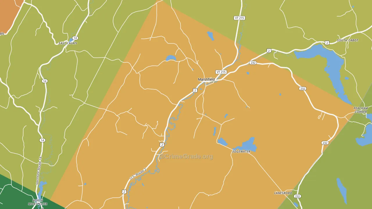 Marshfield, VT Map of Murder Rates