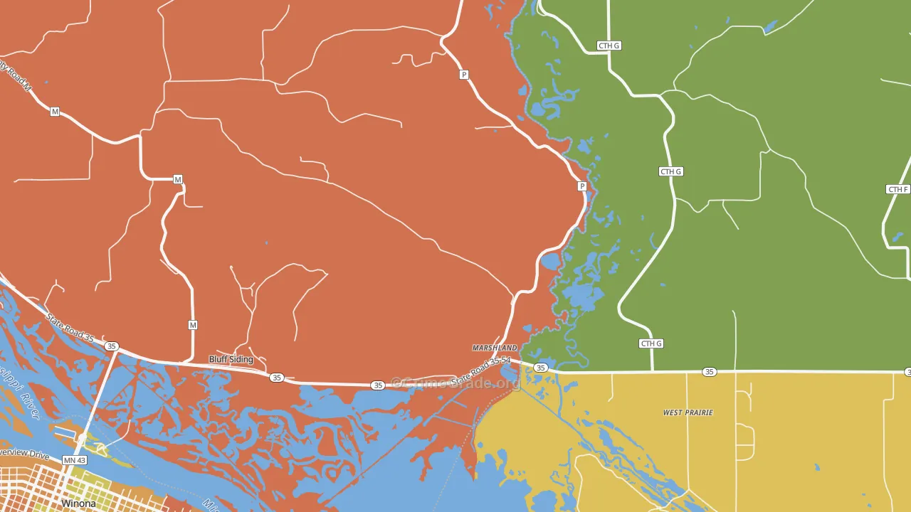 Marshland, WI Map of Murder Rates