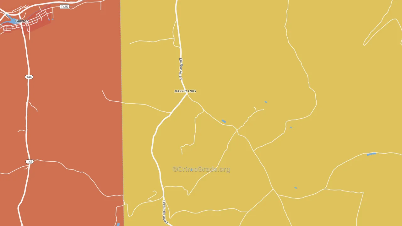 Marshlands, PA Map of Murder Rates