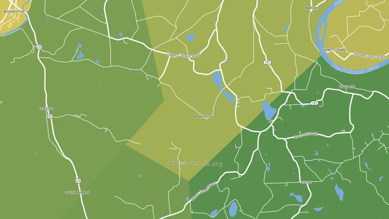 Marshview, PA Map of Murder Rates